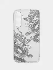 Пудровый силиконовый чехол на Samsung Galaxy A54 5G / Самсунг A54 прозрачный, с рисунком