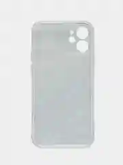 Бирюзовый силиконовый чехол на iPhone 12 Mini / Айфон 12 mini прозрачный, с рисунком, защита камеры