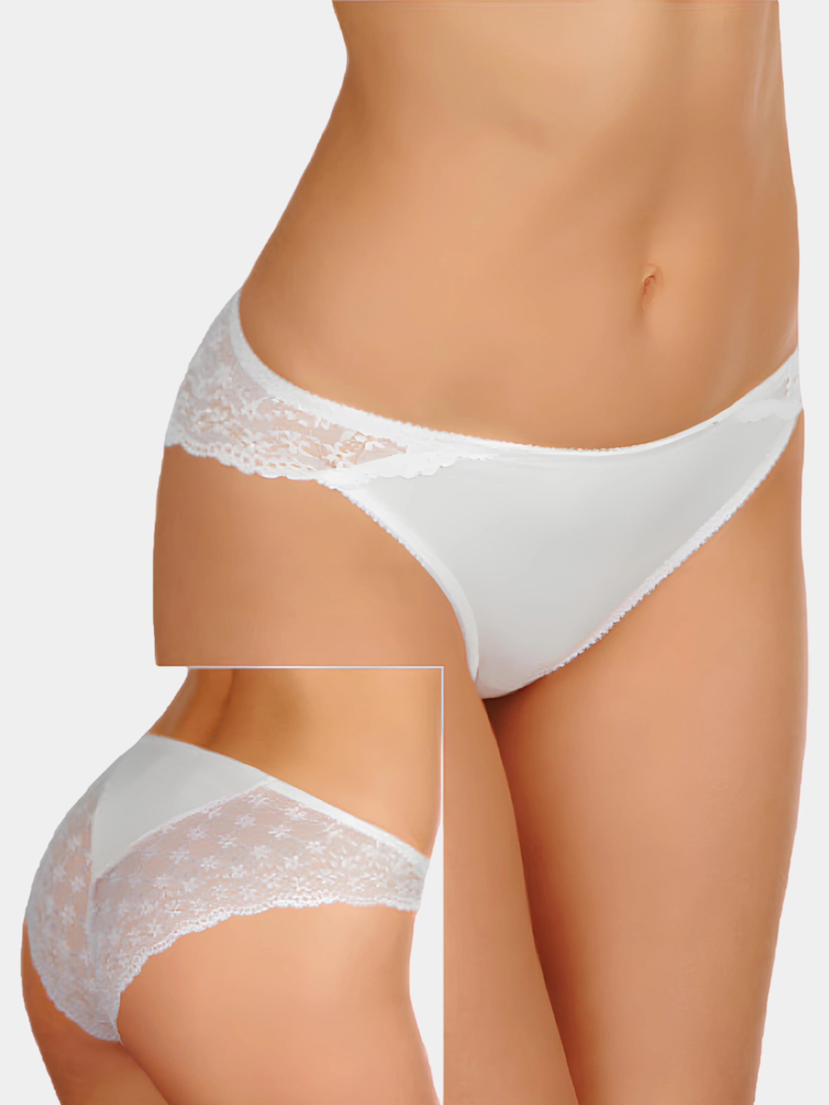 Трусы женские INNAMORE BD33016 Eucalipto белые размер 40 XS