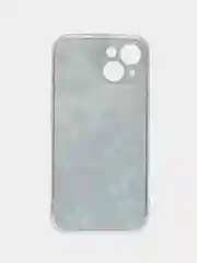 Бирюзовый силиконовый чехол на Apple iPhone 15 / Айфон 15 прозрачный, с рисунком, защита камеры
