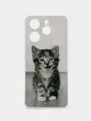 Молочный чехол на Tecno Spark 10 Pro (Текно Спарк 10 Про), прозрачный, с рисунком, защита камеры