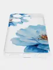 Лазурный чехол на Tecno Spark 10 Pro (Текно Спарк 10 Про), прозрачный, с рисунком, защита камеры