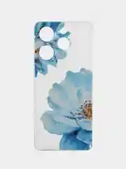 Лазурный чехол на Tecno Spark 10 Pro (Текно Спарк 10 Про), прозрачный, с рисунком, защита камеры