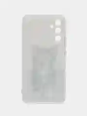 Молочный чехол на Samsung Galaxy A34 5G (Самсунг A34), прозрачный, с рисунком, защита камеры