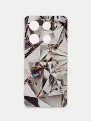 Серый металлик чехол для Infinix Note 30 Pro (Инфиникс Нот 30 Про), прозрачный, с рисунком, защита камеры