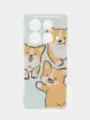 Светло-оранжевый силиконовый чехол на Infinix Note 40 / Инфиникс Нот 40 прозрачный, с рисунком