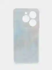 Голубой чехол на Infinix Smart 8 Plus / Инфиникс Смарт 8 Плюс прозрачный, с рисунком