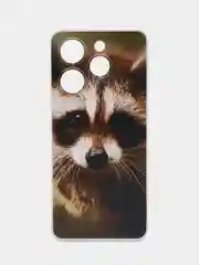 Коричневый чехол на Tecno Spark 10 Pro (Текно Спарк 10 Про), прозрачный, с рисунком, защита камеры