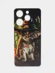 Медный чехол на Tecno Spark 10 Pro (Текно Спарк 10 Про), прозрачный, с рисунком, защита камеры