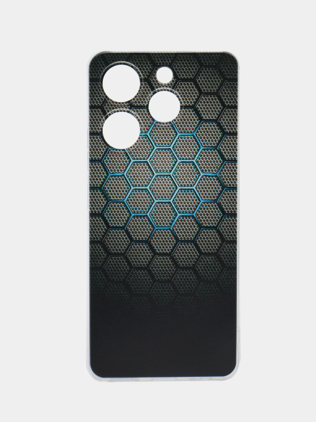 Темно-синий чехол на Tecno Spark 10 Pro (Текно Спарк 10 Про), прозрачный, с рисунком, защита камеры