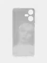 Бордовый чехол на Tecno Pova Neo 3 (Текно Пова Нео 3), прозрачный, с рисунком, защита камеры