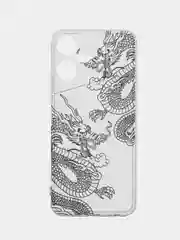 Пудровый чехол на Tecno Pova Neo 3 (Текно Пова Нео 3), прозрачный, с рисунком, защита камеры