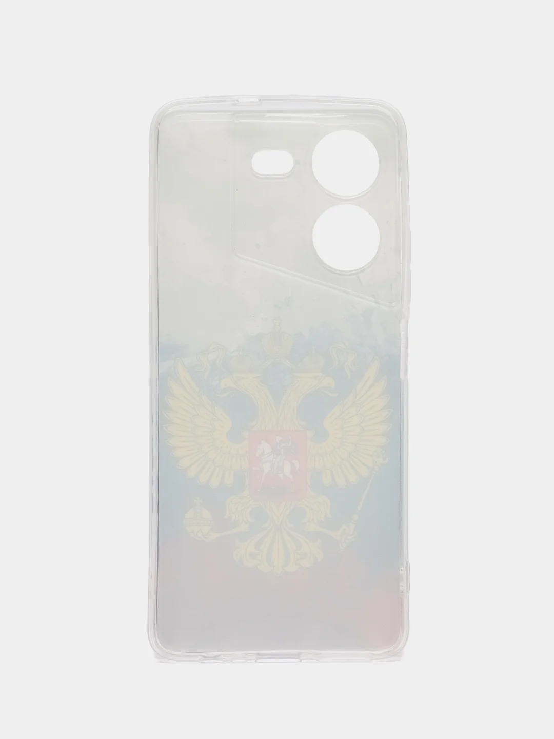 Синий силиконовый чехол на Tecno Pova 5 (Текно Пова 5), прозрачный, с рисунком, защита камеры