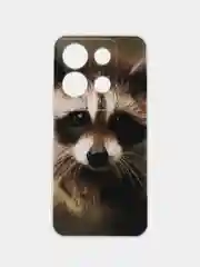 Коричневый чехол для Infinix Note 30i (Инфиникс Нот 30и), прозрачный, с рисунком, защита камеры
