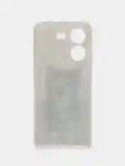 Молочный силиконовый чехол на Tecno Pova 5 (Текно Пова 5), прозрачный, с рисунком, защита камеры
