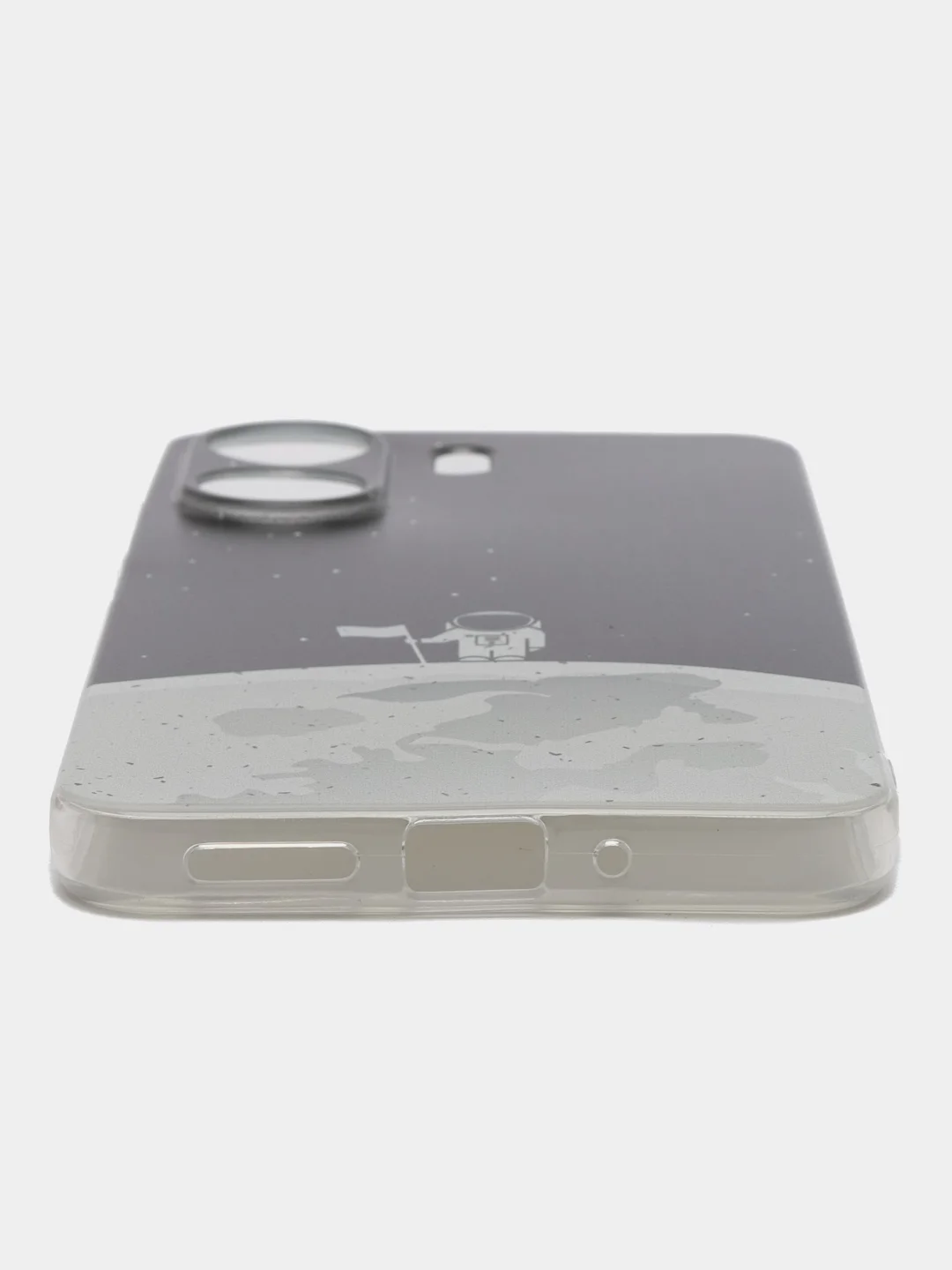 Серебряный силиконовый чехол на Xiaomi Redmi 13C/Poco C65 (Сяоми Редми 13C/Поко С65), с рисунком