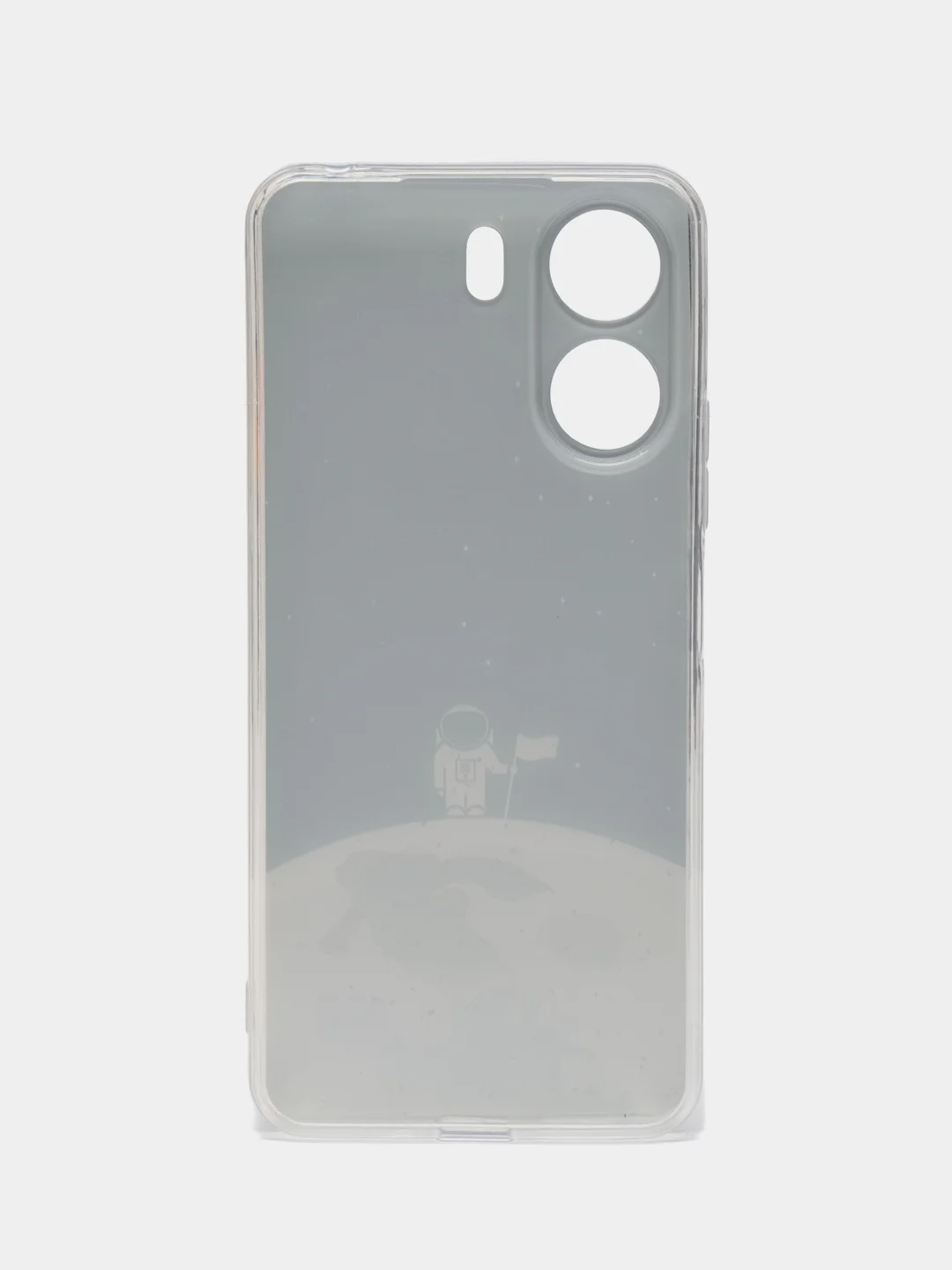 Серебряный силиконовый чехол на Xiaomi Redmi 13C/Poco C65 (Сяоми Редми 13C/Поко С65), с рисунком