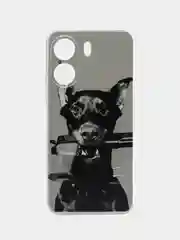 Серый силиконовый чехол на Xiaomi Redmi 13C/Poco C65 (Сяоми Редми 13C/Поко С65), с рисунком