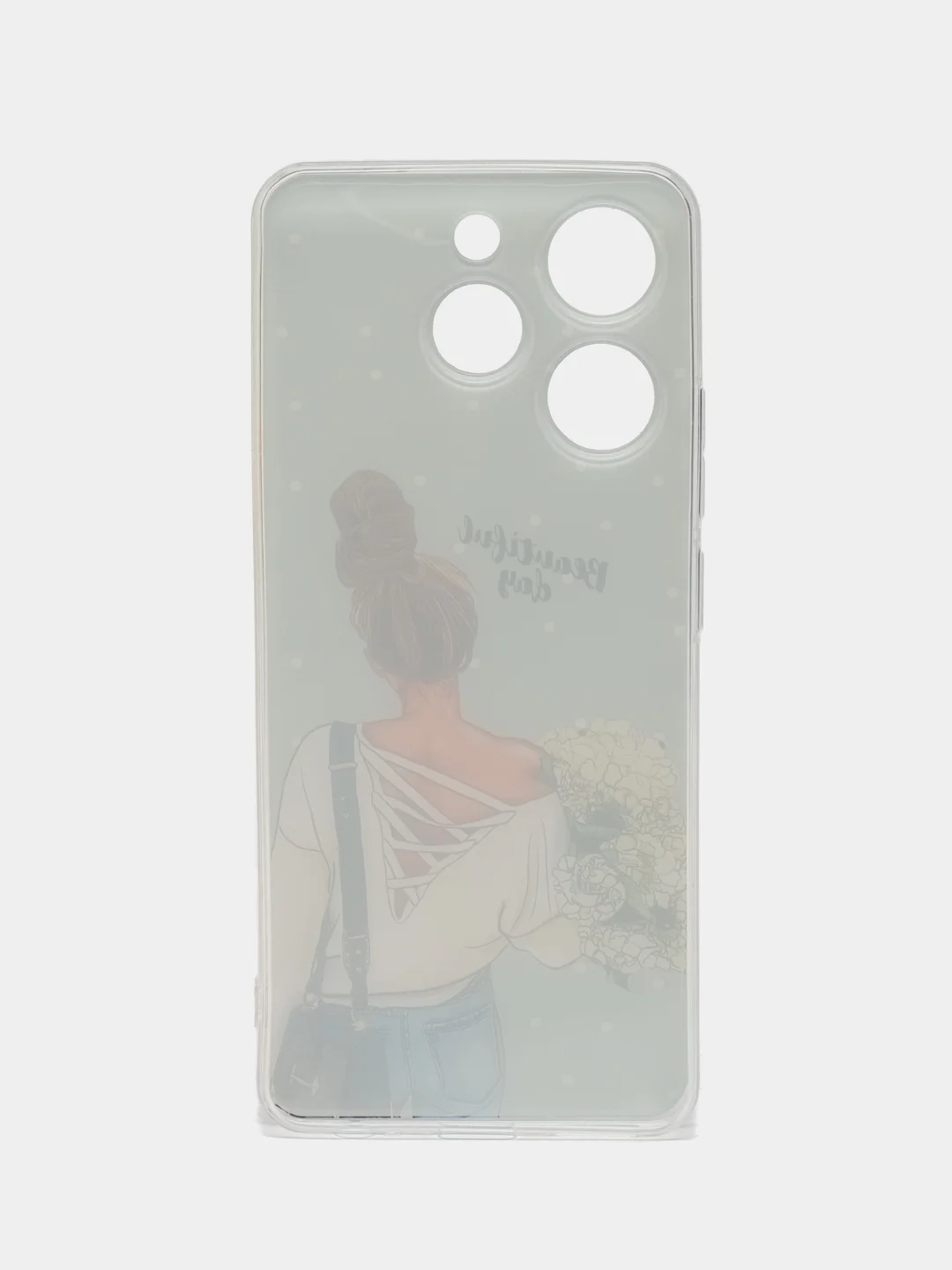 Тёмно-серый чехол на Tecno Spark 10 Pro (Текно Спарк 10 Про), прозрачный, с рисунком, защита камеры