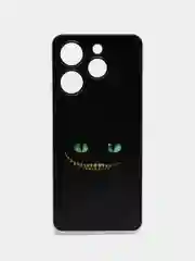 Черный чехол на Tecno Spark 10 Pro (Текно Спарк 10 Про), прозрачный, с рисунком, защита камеры