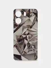 Серый металлик силиконовый чехол на Xiaomi Redmi 13C/Poco C65 (Сяоми Редми 13C/Поко С65), с рисунком