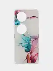Ледяной силиконовый чехол на Huawei Pocket 2 / Хуавей Покет 2 прозрачный, с рисунком