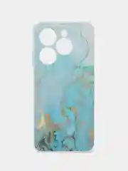 Светло-синий чехол на Infinix Smart 8/8 HD/HOT 40i / Инфиникс Смарт 8/8 HD/Хот 40i прозрачный