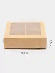 Карамельный коробка складная для 4 конфет с окном, 12,5 х 12,5 х 3,5 см