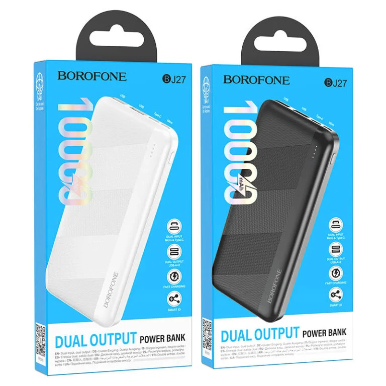 Черный внешний аккумулятор Borofone 10000 мАч Powerbank