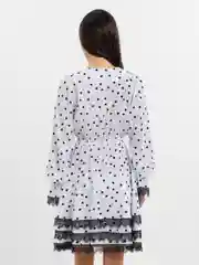 Молочный платье женское с рюшами