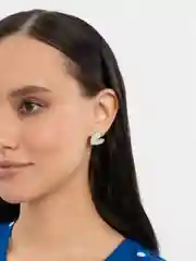 Белый серьги "Сердечки", перламутровые