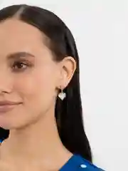 Серьги с сердечком кристалл