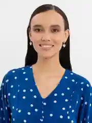 Серьги с сердечком кристалл