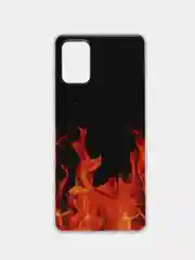 Оранжевый чехол на Samsung Galaxy A71 4G / Самсунг А71 4G прозрачный, с рисунком, защита камеры