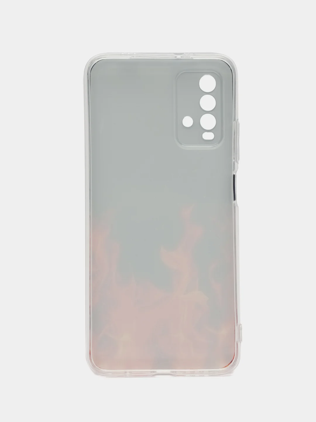 Оранжевый силиконовый чехол на Xiaomi Redmi 9T / Редми 9Т прозрачный, с рисунком, защита камеры