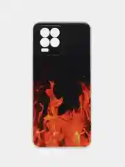 Оранжевый чехол на Oppo Realme 8/8 Pro / Реалми 8/8 Про прозрачный, с рисунком, защита камеры