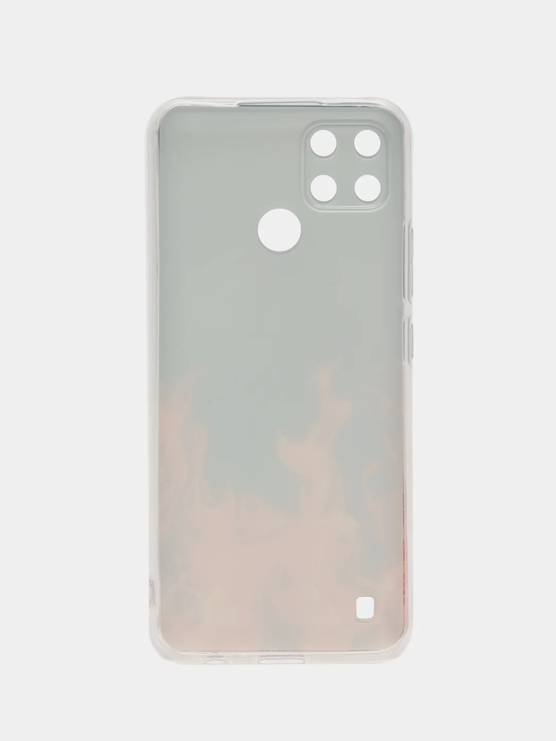 Оранжевый чехол на Oppo Realme C21Y/C25Y / Реалми C21Y/C25Y прозрачный, с рисунком, защита камеры