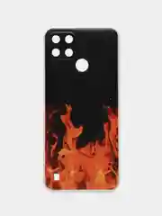 Оранжевый чехол на Oppo Realme C21Y/C25Y / Реалми C21Y/C25Y прозрачный, с рисунком, защита камеры