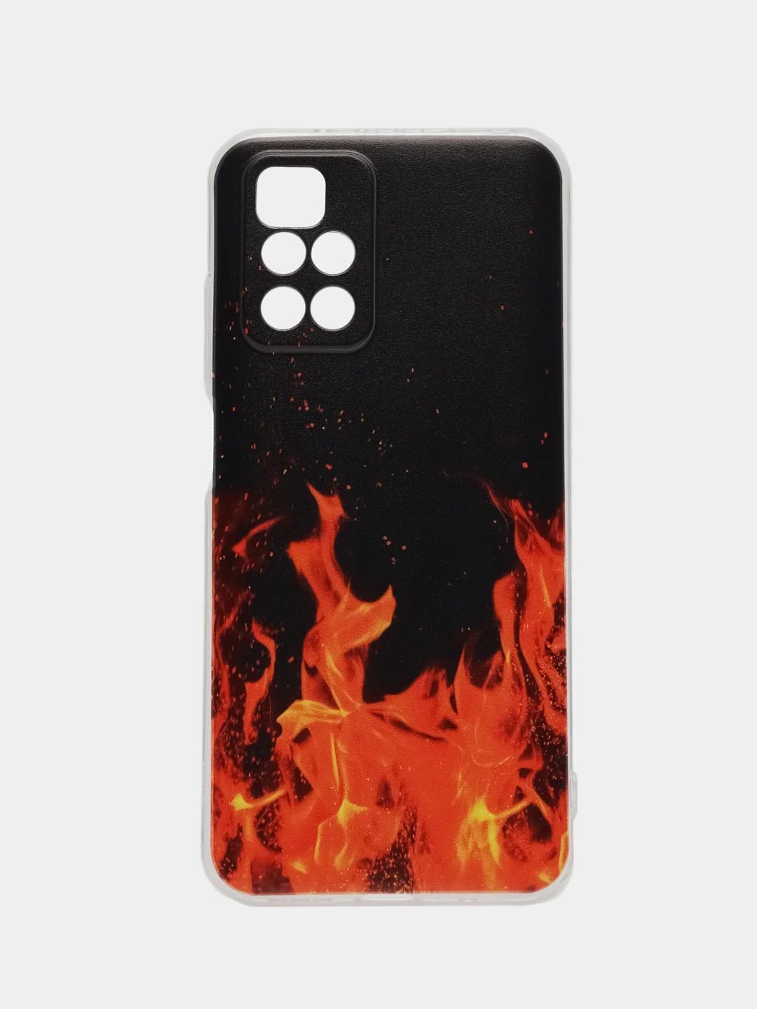 Оранжевый чехол на Xiaomi Redmi 10 / Сяоми Редми 10 прозрачный, с рисунком, защита камеры