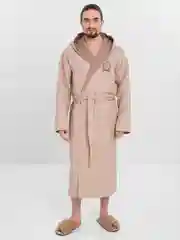 Бежевый халат вафельный, унисекс