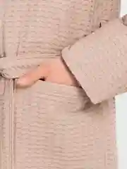 Бежевый халат вафельный, унисекс