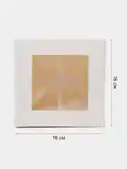 Белый коробка для 4 капкейков с окном, 16 х 16 х 10 см