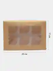 Карамельный коробка для 6 капкейков с окном, 25 х 17 х 10 см