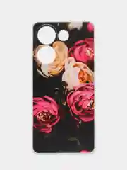 Кораллово-розовый чехол на Tecno Camon 20/20 Pro 4G / Текно Камон 20/20 Про 4G прозрачный, с рисунком