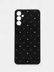 Черный чехол на Samsung Galaxy A14 4G / Галакси A14 4G прозрачный, с рисунком, защита камеры