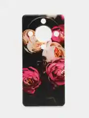 Кораллово-розовый силиконовый чехол на Honor X9A / Хонор X9A прозрачный, с рисунком, защита камеры