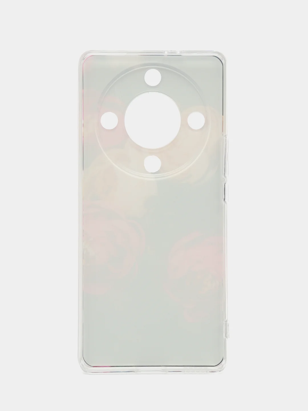 Кораллово-розовый силиконовый чехол на Honor X9A / Хонор X9A прозрачный, с рисунком, защита камеры