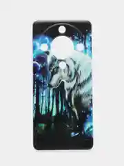 Синий силиконовый чехол на Honor X9A / Хонор X9A прозрачный, с рисунком, защита камеры