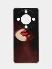Фиолетовый силиконовый чехол на Honor X9A / Хонор X9A прозрачный, с рисунком, защита камеры
