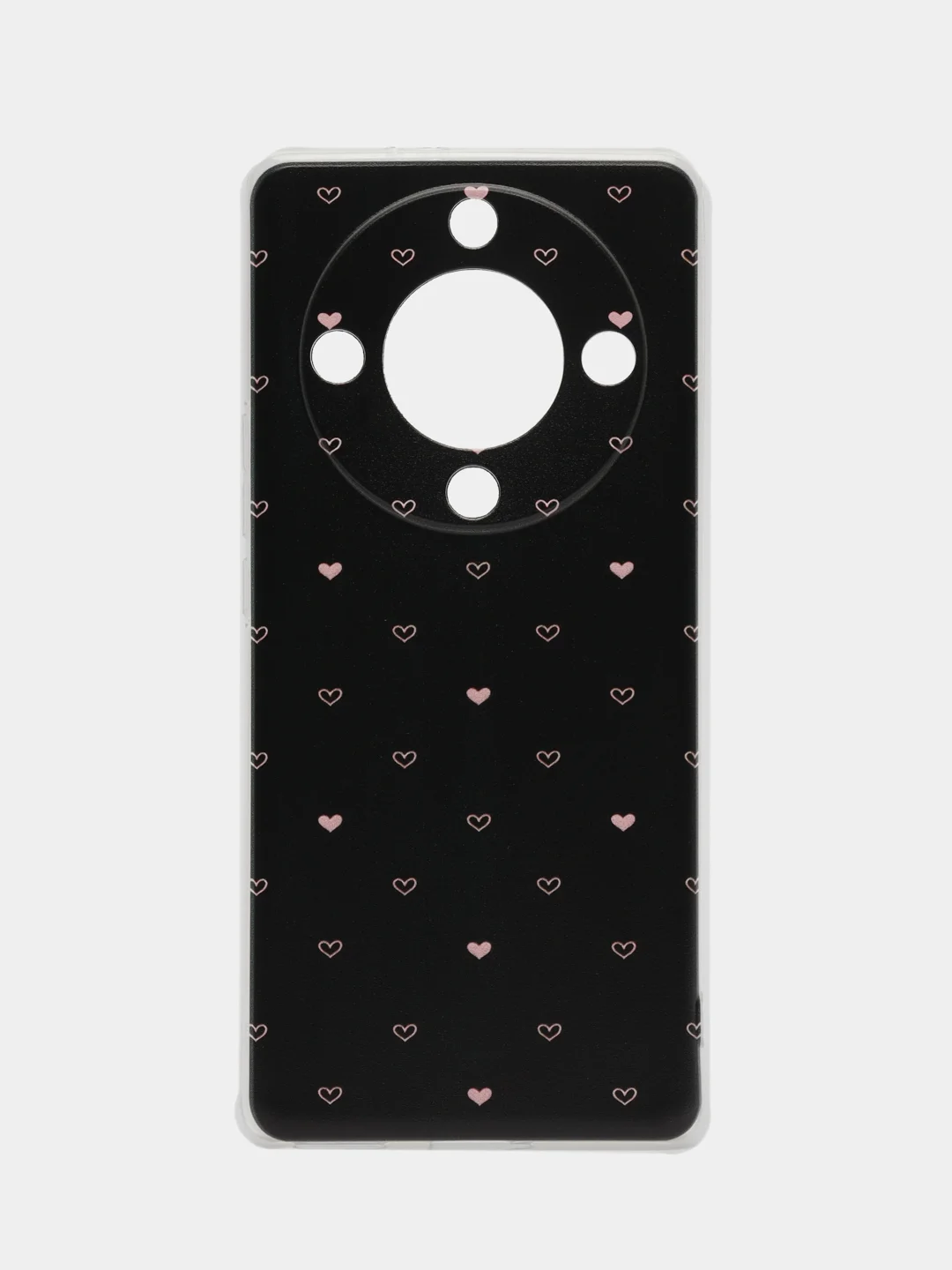 Черный силиконовый чехол на Honor X9A / Хонор X9A прозрачный, с рисунком, защита камеры